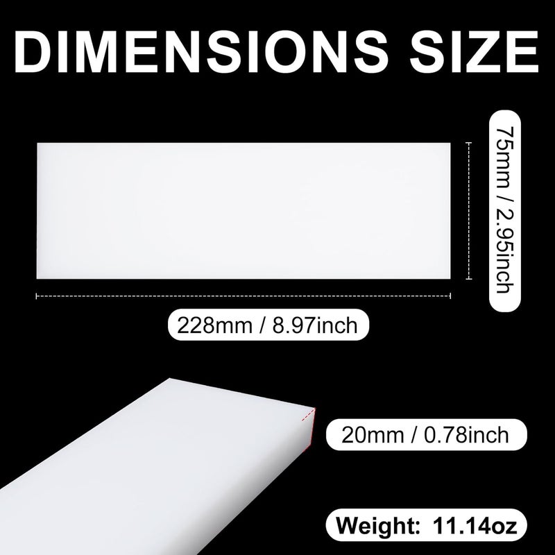 Happara UHMWPE Ultra High Molecular Weight Polyethylene Tapping Block for Engineering, Flooring, DIY, Nylon Blocks Plastic Rectangular Solid Bar for Machining Home Improvement (3/4" x 9" x 3", 1) - Image 2